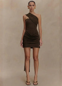 Mini robe marron chocolat Dress Tailor