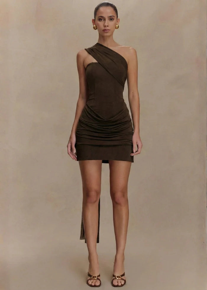Mini robe marron chocolat Dress Tailor