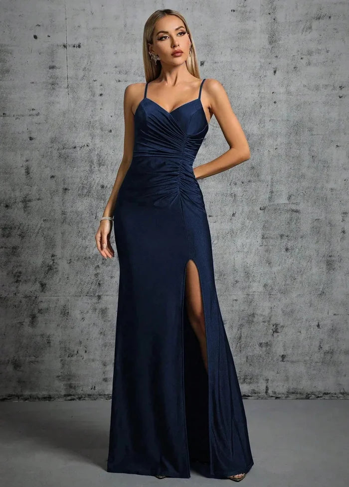 Navy blue dress for wedding S Dress Tailor