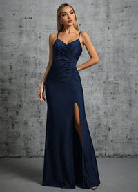 Navy blue dress for wedding S Dress Tailor