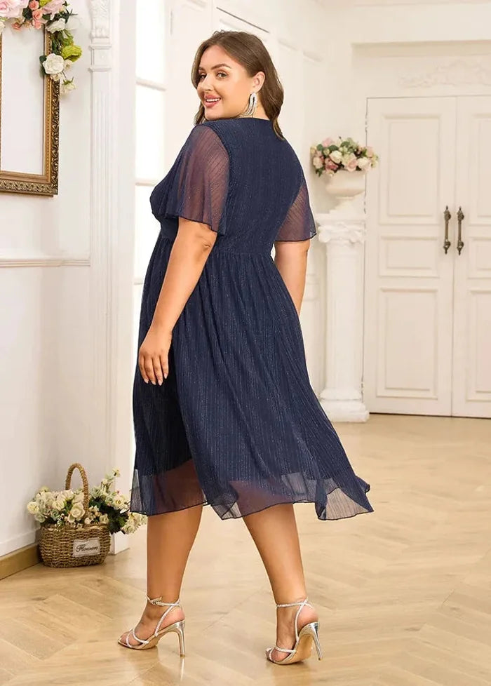 Navy blue elegant plus size dress Dress Tailor