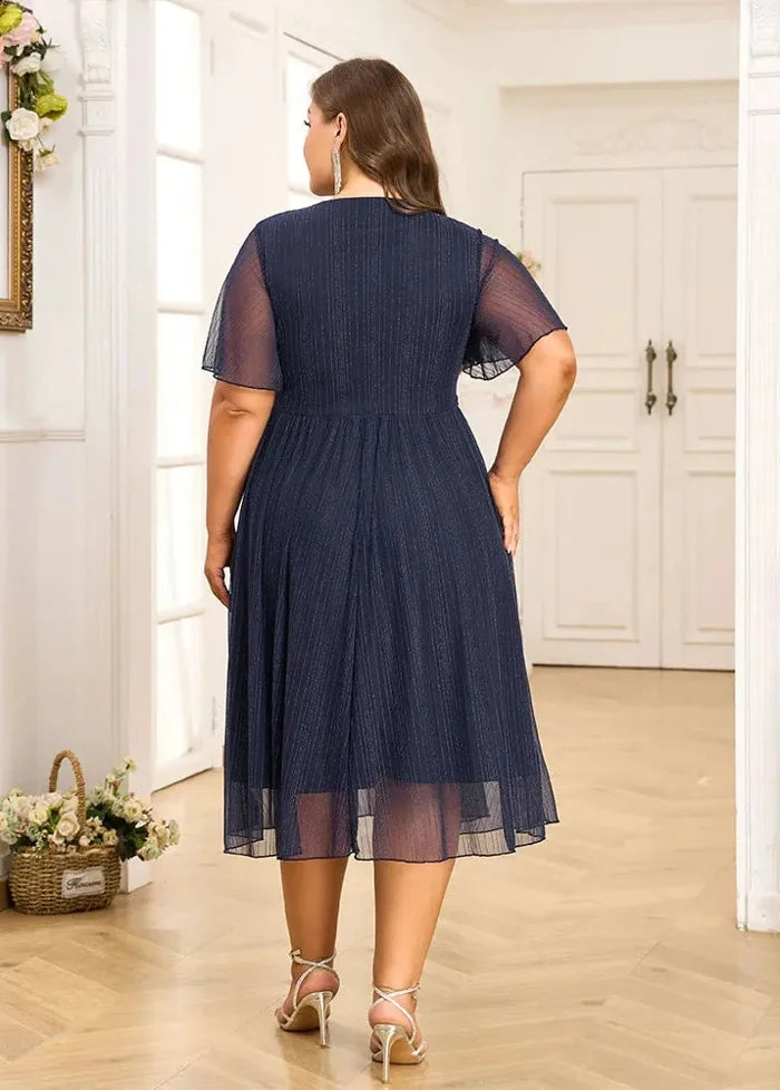 Navy blue elegant plus size dress Dress Tailor