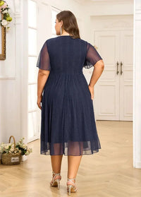 Navy blue elegant plus size dress Dress Tailor