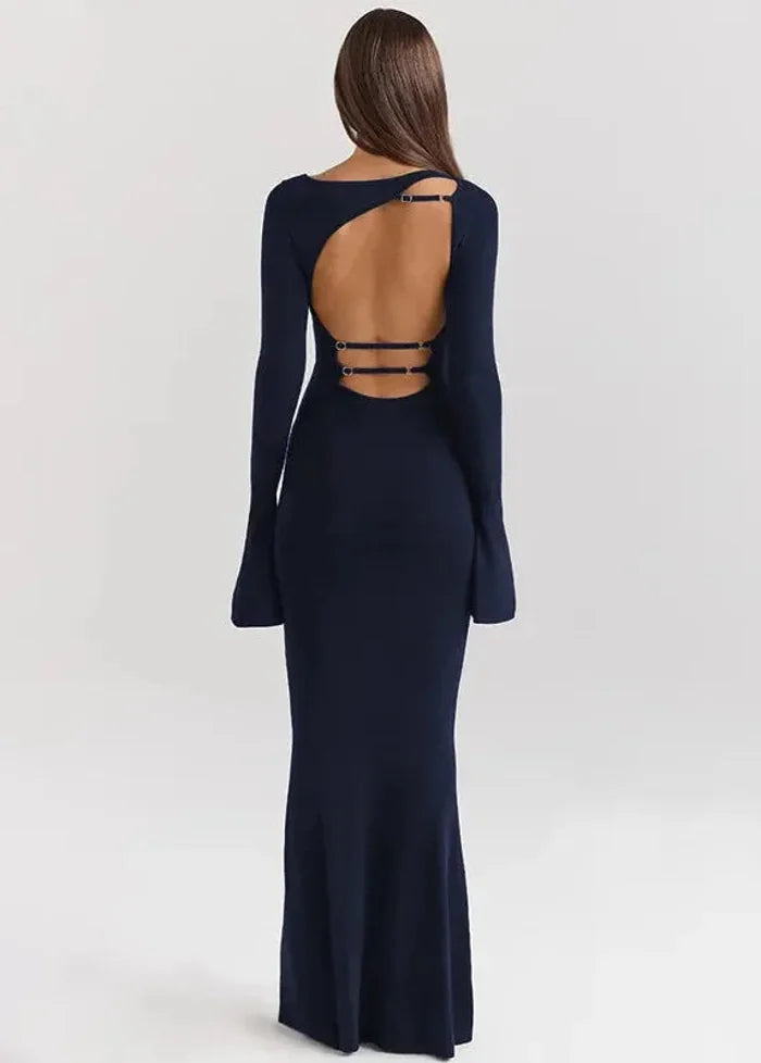 Navy blue long sleeve dress Dress Tailor