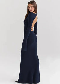 Navy blue long sleeve dress Dress Tailor