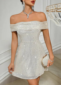 Off-the-shoulder sequin dress Dress Tailor