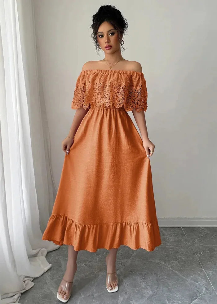 Orange bohemian dress Dress Tailor