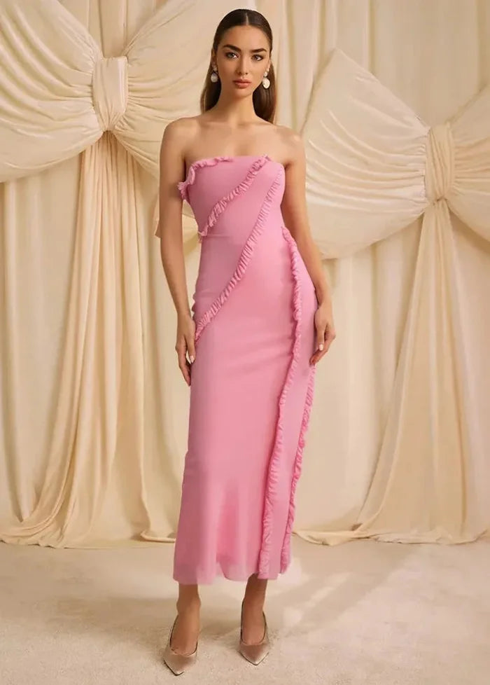 Pink bandeau dress XS Dress Tailor