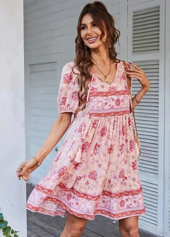 Pink boho chic dress Dress Tailor