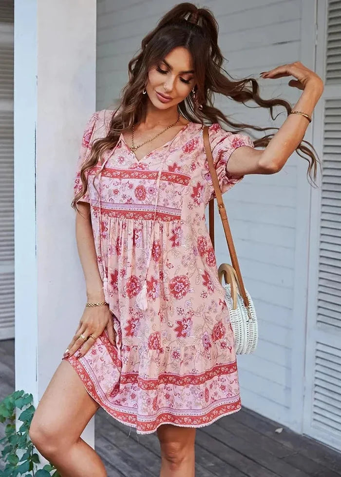 Pink boho chic dress Dress Tailor