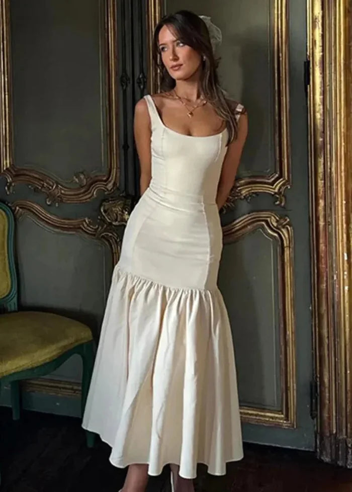 Pleated white dress Dress Tailor