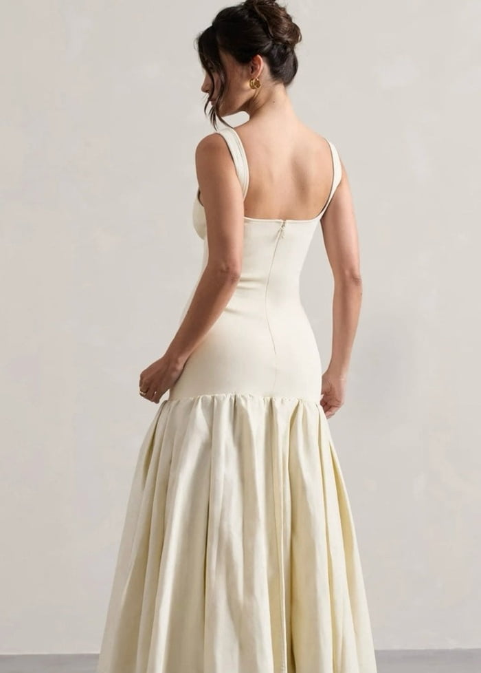 Pleated white dress Dress Tailor