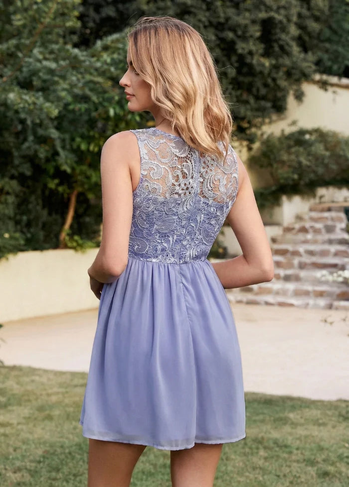 Purple knee-length formal dress Dress Tailor