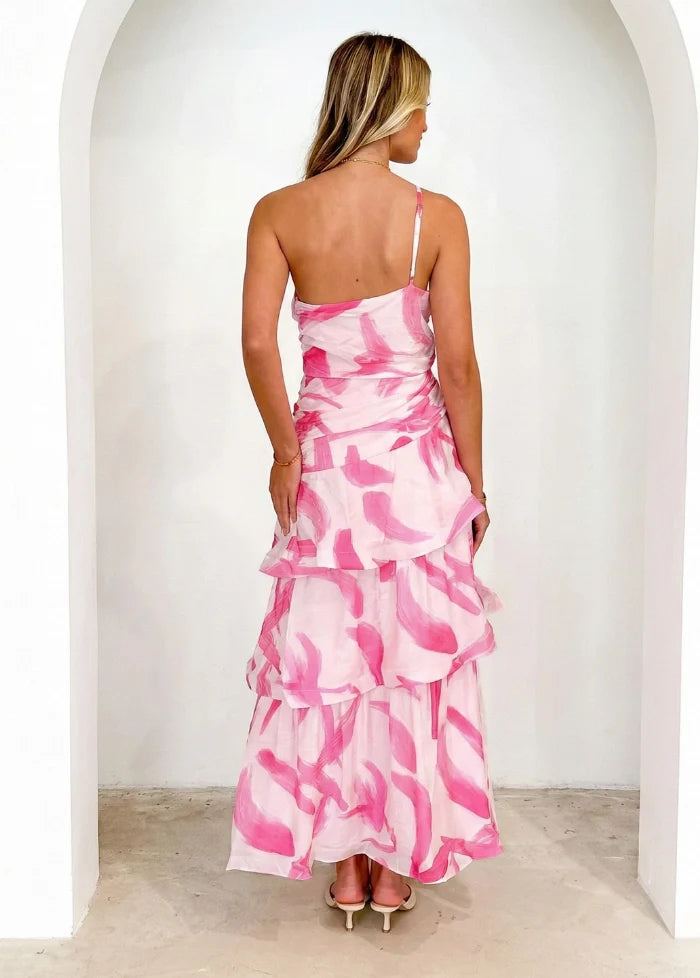 Ruffled pink party dress Dress Tailor