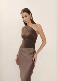 Shiny brown formal gown Dress Tailor