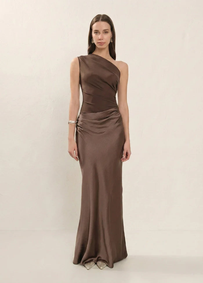 Shiny brown formal gown Dress Tailor