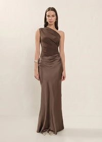 Shiny brown formal gown Dress Tailor