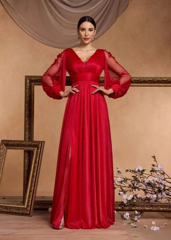 Shiny red ball dress Dress Tailor