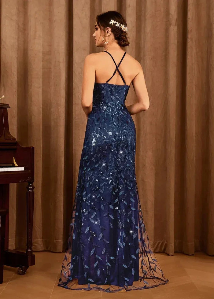 Shiny slit gala dress Dress Tailor