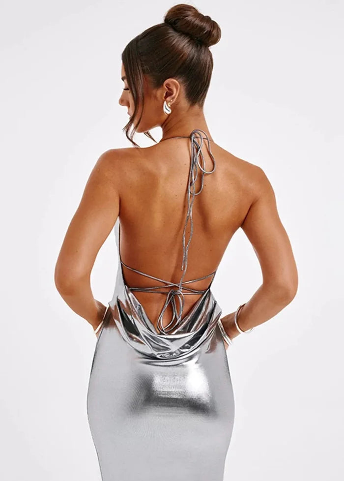 Silver evening dress Dress Tailor