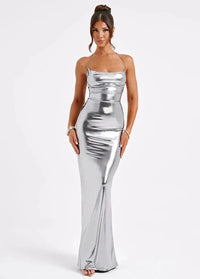 Silver evening dress S Dress Tailor
