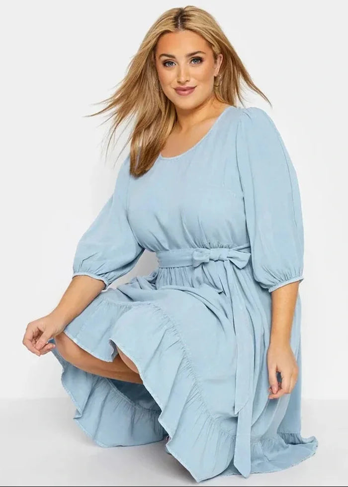 Sky blue plus size dress Dress Tailor