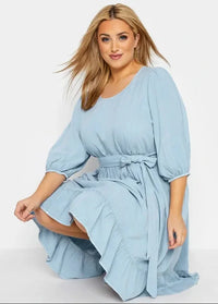 Sky blue plus size dress Dress Tailor