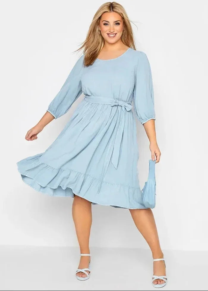 Sky blue plus size dress Dress Tailor