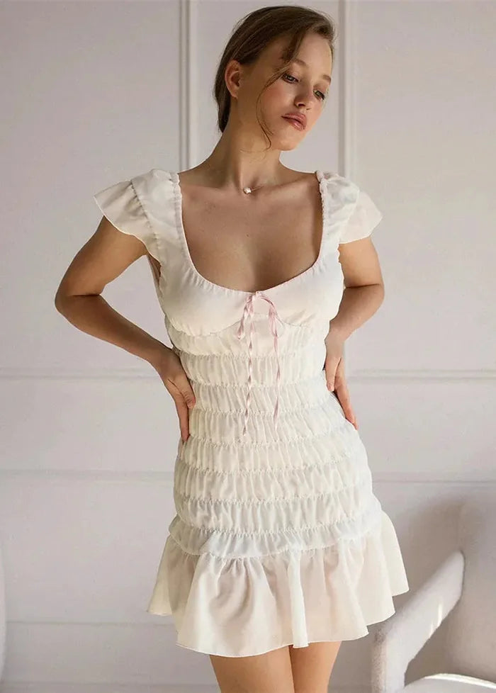 Smocked dress Blanc / S Dress Tailor