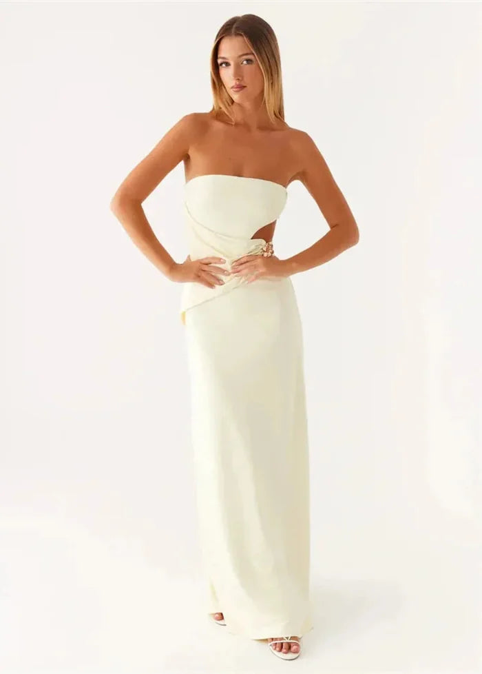 Strapless cream dress Dress Tailor