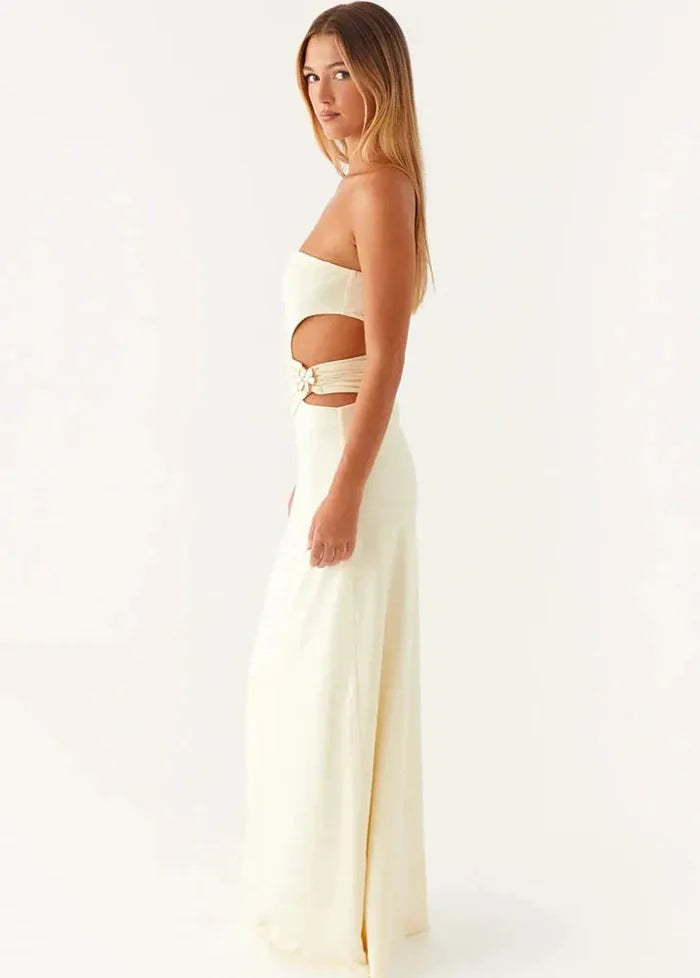 Strapless cream dress Dress Tailor
