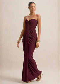 Strapless dress in burgundy Dress Tailor