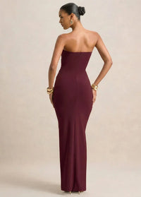 Strapless dress in burgundy Dress Tailor