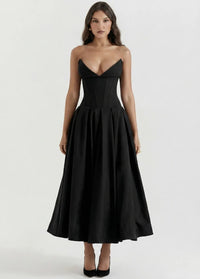 Strapless maxi dress black / 2 Dress Tailor