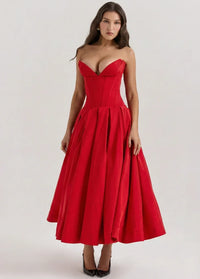 Strapless maxi dress red / 2 Dress Tailor
