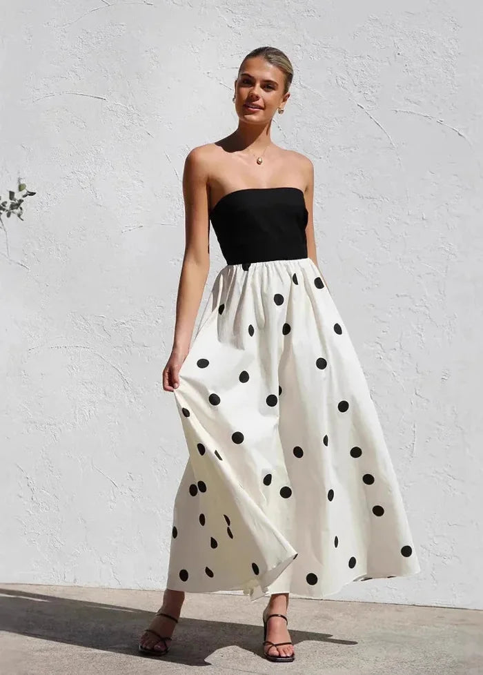 Strapless polka dot dress Dress Tailor