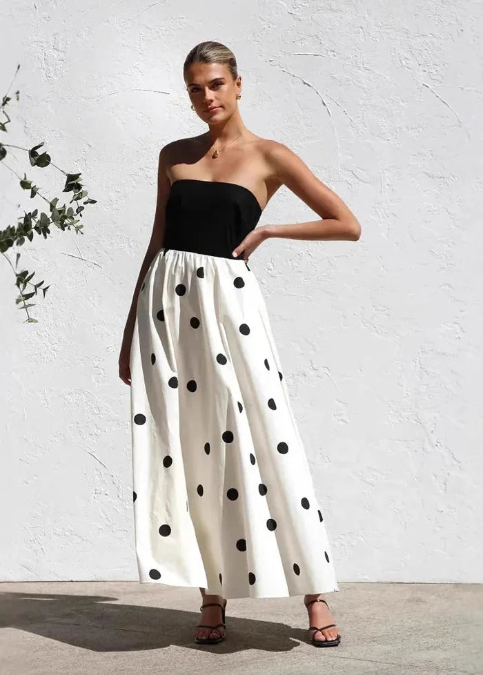 Strapless polka dot dress Dress Tailor