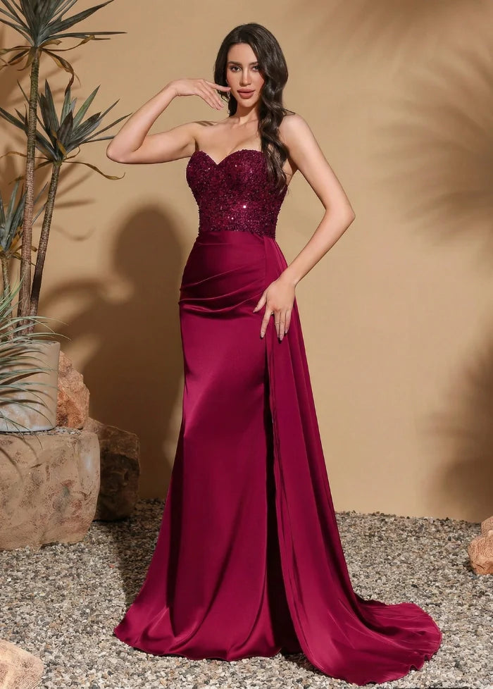 Strapless red evening gown Dress Tailor