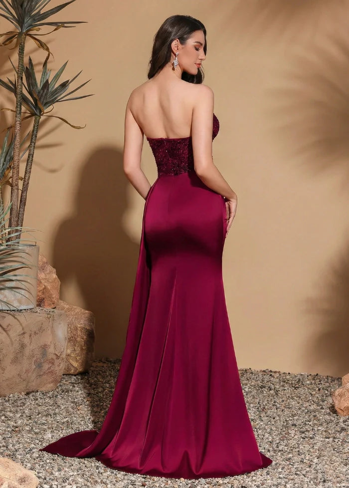Strapless red evening gown Dress Tailor