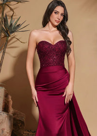 Strapless red evening gown Dress Tailor