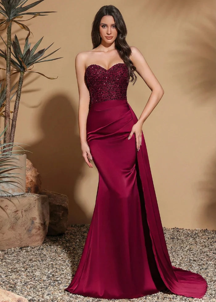 Strapless red evening gown Dress Tailor