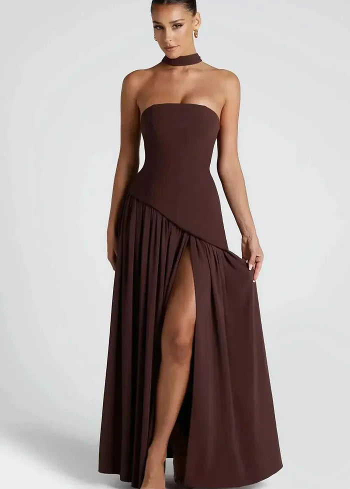 Strapless slit dress Dress Tailor