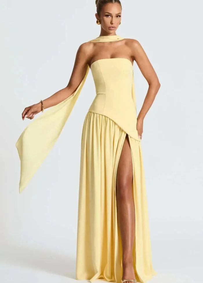Strapless slit dress Dress Tailor