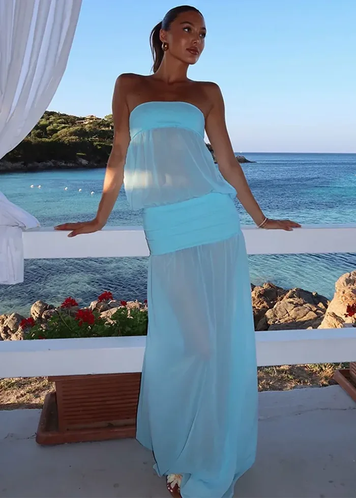 Transparent blue dress Dress Tailor