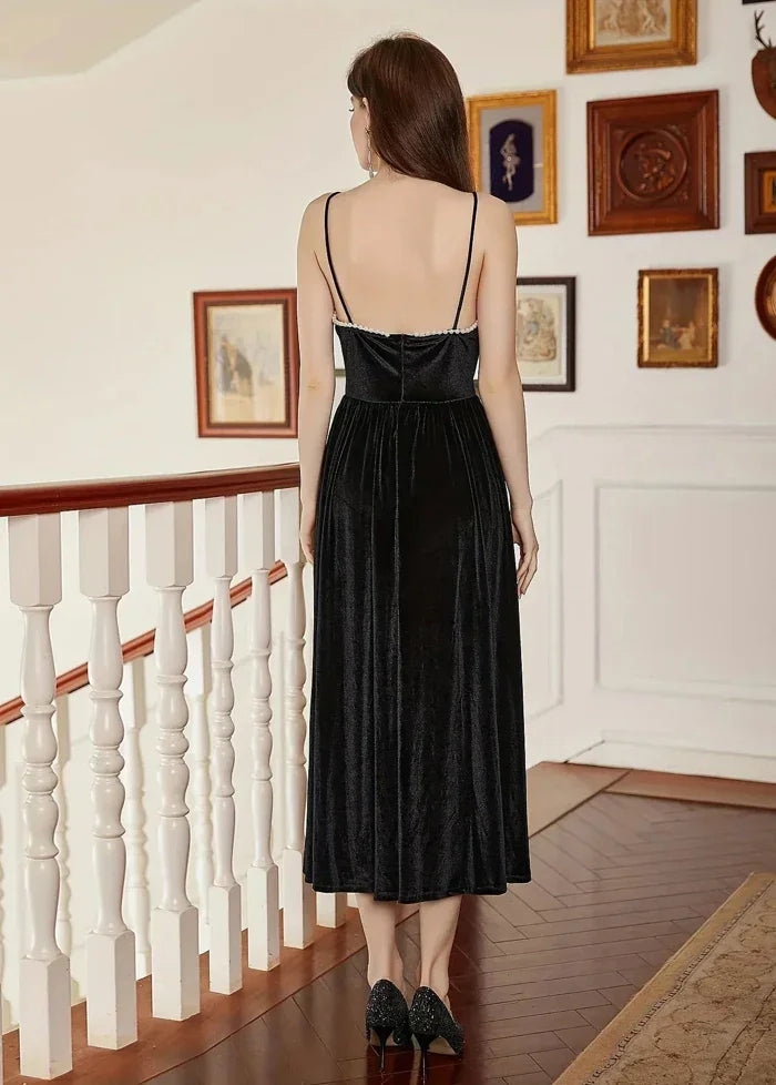 Velvet black dress Dress Tailor