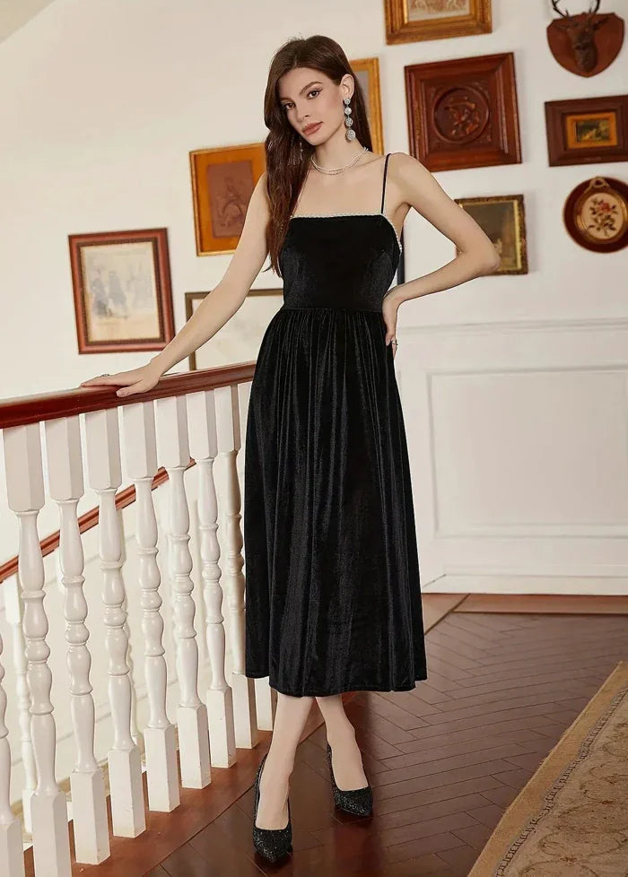 Velvet black dress S Dress Tailor