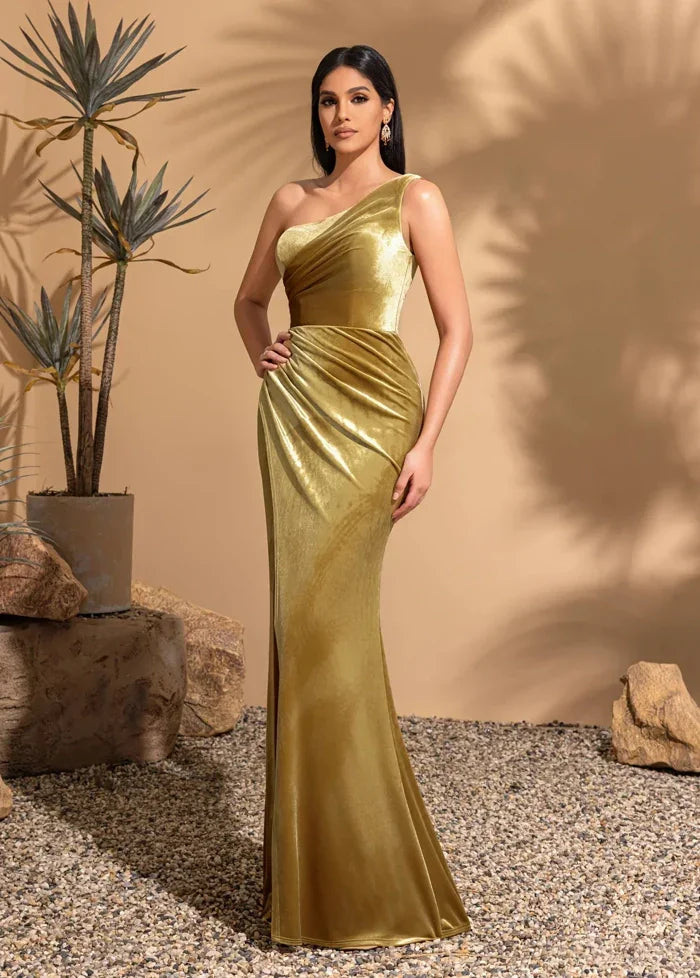 Velvet gold dress Dress Tailor