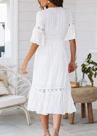 White bohemian dress Dress Tailor