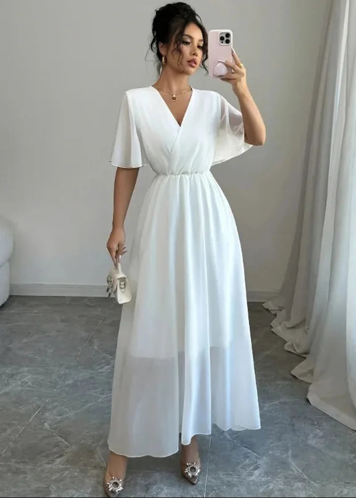White chiffon dress Dress Tailor
