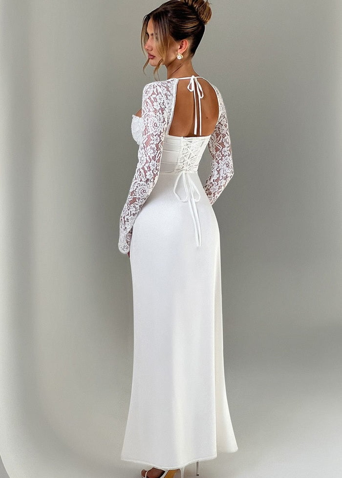 White dress with slit Dress Tailor